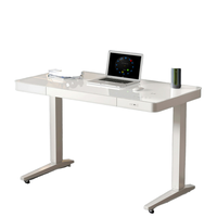 Mesa elevadora eléctrica de vidrio templado, ergonómica, duradera, de acero, automática, minimalista, escritorio de oficina, escritorio de estudio inteligente