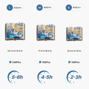 ตัวต่อจิ๊กซอว์ไม้รูปทรงแปลกตา Penguin Frozen Tale, ตัวต่อรูปสัตว์รูปทรงหนังสือ - Product Image 3