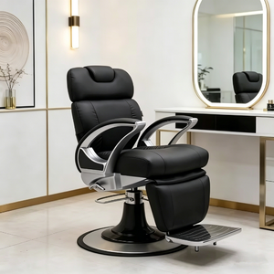 Chaise de Barbier Pliante Ergonomique en Cuir Synthétique de Luxe pour Salon, Hauteur Réglable, Vente en Gros - Product Image 1