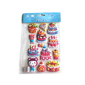 Custom Promotional Eco-Friendly Non-Toxic PVC Self Adhesive Wall Puffy Stickers Butterflies Animals Fruit Toys for Kids