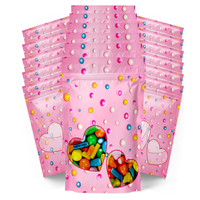 Sacs Doypack personnalisés imprimés LT, échantillon gratuit, rose, pour en-cas, bonbons, sachet debout thermoscellable, emballage anti-odeurs, sacs en Mylar 3,5 avec fenêtre