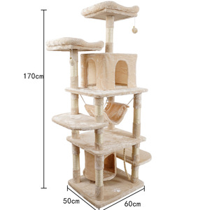 Arbre à chat multi-niveaux en peluche avec nid capsule spatiale et griffoir pour chats d'intérieur - Product Image 4