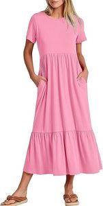 Camicia estiva estiva Casual a maniche corte Aline fluente a strati gonna Extra lunga da spiaggia - Product Image 3