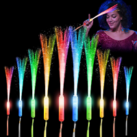 Bâtons de fibre de lueur de LED personnalisés d'usine pour la fête d'anniversaire jouets lumineux LED clignotants pour enfants adultes Fidget Sensory Toy
