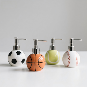 Serre-livres en céramique en forme de ballons de sport (football, basketball, baseball), 1 paire, 5x4x6 pouces, organisateur de bureau mignon - Product Image 5