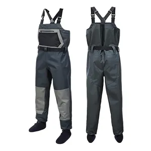 Ademend Jacht Borst Wader Waterdichte Vliegvissen Steltlopers Transpirable Neopreen Waadvogel Met Laarzen Broek 100% Water Proof