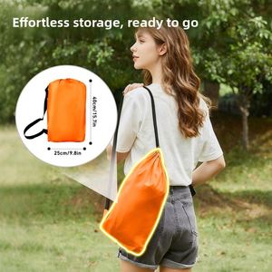 Factory Direct Portable Inflatable Pillow Air <b>Sofa</b> <b>Single</b> Chair Lounger Travel Blow up <b>Bed</b> Couch for Camping Lunch Outdoor Use - Product Image 2