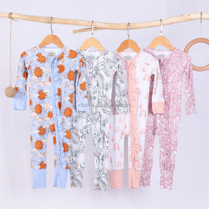 Benutzer definierte Hot Sale Bambus Stoff Langarm Baby Unisex Zippy Pyjamas Abdeckung Hand und Füße Stram pler - Product Image 6