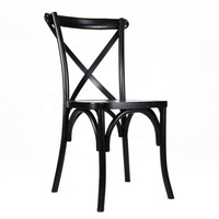 Chaise de salle à manger empilable en bois massif style nordique rétro français avec dossier fourche, chaise en rotin pour mariage, mobilier de salon d'hôtel