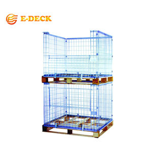 अनुकूलित स्टैकेबल गैल्वेनाइज्ड स्टील धातु फोल्डेबल वायर जाल पैलेट - Product Image 1