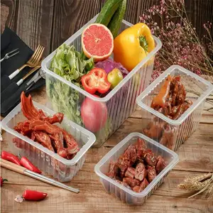 新鲜一次性水果透明黑色塑料透明肉类蔬菜吸塑可密封食品级盒托盘容器