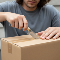 Paslanmaz Çelik Bıçaklı Ahşap El Yapımı Bıçak, Reçine Bakır Kılıflı, Yüksek Sertlikte, DIY OEM Kampçılık Taşınabilir Anahtarlık Bıçağı