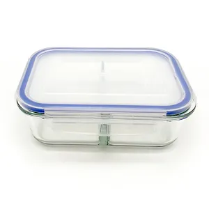 带储物盖的玻璃便当盒食品储藏容器食品保鲜餐准备饭盒