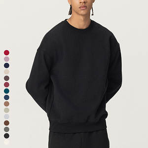 Fabricant vente en gros personnalisé 350 Gsm coton mélangé polaire doublé sweats à col rond pour femmes hommes motif solide saison d'automne - Product Image 1