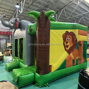 Inflatable nhà bị trả lại trẻ em thổi lên động vật chủ đề <span class=keywords><strong>Bouncer</strong></span> 5.5x3.8m Inflatable voi lâu đài nhảy nhà Combo trượt Đảng - Product Image 2