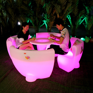 Silla <span class=keywords><strong>de</strong></span> plástico resistente al agua para piscina, sofá <span class=keywords><strong>de</strong></span> un asiento blanco, muebles Led, silla <span class=keywords><strong>de</strong></span> café iluminada, Bar, cafetería, redonda, sofá pequeño LED - Product Image 2