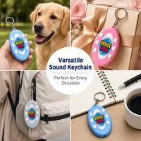 Porte-clés en plastique multi-boutons avec enregistrement vocal en silicone, son ovale, accessoire de porte-clés parlant personnalisé