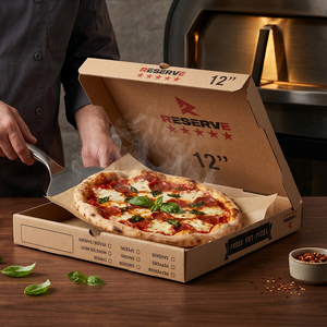 Caja de Pizza Personalizada de Cartón Corrugado Impresa, Plegable y Desechable para Llevar con Logotipo - Product Image 1