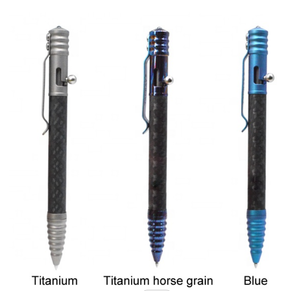 Stylo tactique à action par culbuteur en titane avec brise-vitre, fidget spinner pour la survie d'urgence, stylo de poche en fibre de carbone pour EDC - Product Image 2