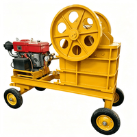 Concasseur à mâchoires mobile PE200x300 2-8t/h 7.5kw, mini concasseur de roche avec convoyeur, machine de concassage de pierres pour carrière