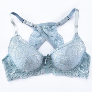 Soutien-gorge de lingerie sexy pour jeune femme, design unique de haute qualité, avec armatures, bonnet 3/4, bretelles ajustables, nœud, dentelle transparente, blanc - Product Image 5