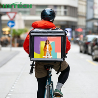 Sac de livraison pour moto en fibre de verre avec écran LED, sacs de livraison avec écran LED P3 IP65 pour sac à dos de livraison de nourriture