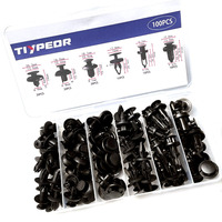 100 pièces Clips de voiture universels attaches en plastique pare-chocs ensemble pousser goupille de retenue Rivet pare-chocs porte garniture panneau attache Clip Kit