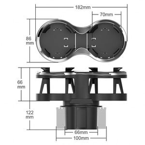 Extensor de Portavasos para Auto, Base Ajustable/Portavasos Doble, Accesorios Interiores para Vehículo - Product Image 6