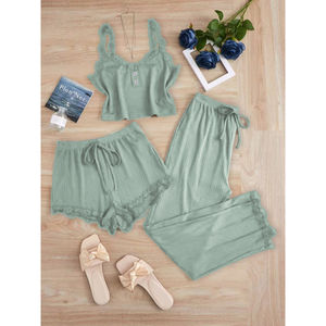 Ensemble pyjama d'été en modal pour femme, tenue de maison <span class=keywords><strong>sexy</strong></span> avec short et coussinets de poitrine, en tissu tricoté respirant – Nouvelle collection Pure Desire <span class=keywords><strong>Combi</strong></span> - Product Image 5