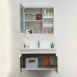 Meuble de salle de bain en acier inoxydable, résistant à la rouille, imperméable, résistant à l'humidité, résistant à l'humidité, mural, durable, robuste, lavabo - Product Image 5