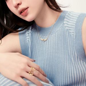 Dylam Simplicity Design S925 Silver Rhodium 18K Gold Plated Curve Geometric Heart Shape Hallow Out 5A Zirconia <b>Open</b> <b>Rings</b> - Product Image 3