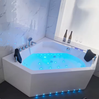 Baignoire balnéo monobloc sans joint avec chauffage à température constante, jets de massage et fonctions de spa pour une immersion profonde
