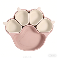 Ensemble repas bébé carré en silicone, assiette et bol avec ventouse puissante, qualité alimentaire sans BPA, écologique, vaisselle pour tout-petits, faible MOQ