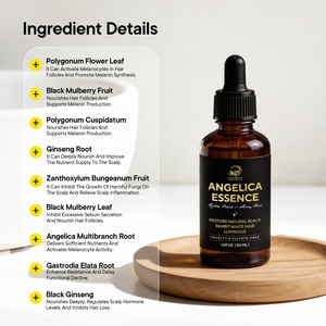 Tratamiento OEM ODM para el Cabello Gris para Hombres y Mujeres, Tratamiento para Cabello Canoso, Tratamiento para Convertir el Cabello Gris en Negro, Suero <span class=keywords><strong>Angelica</strong></span> Anti-Canas - Product Image 3