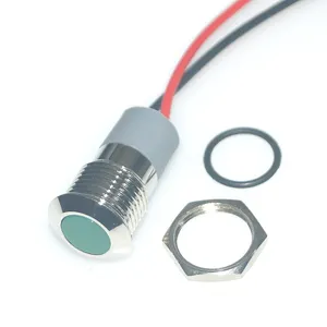 QZ Industrial fast delivery 12mm Metal Signal Lamp/LED Indicator Light with Waterproof 150mm wire 3V 6V 12V 24V 110V 220V