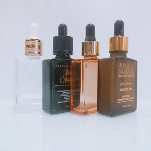 ขวดหยดสี่เหลี่ยมสีอำพันขุ่นแบบกำหนดเอง 30 มล. ขวดหยดแก้วสีน้ำตาลอำพันขุ่นสี่เหลี่ยมผืนผ้าสีดำ - Product Image 2