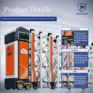 新型自动电动伸缩安全门铝合金超宽可伸缩车道工厂工业公寓 - Product Image 2