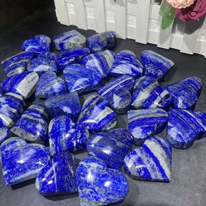 Pierre de palmier en gros, pierre roulée, forme de cœur, pierre de guérison en cristal, lapis-lazuli, artisanat pour décoration, cadeau - Product Image 1