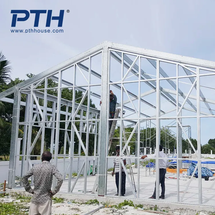 Double C steel structure building with high quality