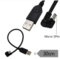 U kabel ekstensi Data tipe 90 derajat, kabel ekstensi Data Tablet ponsel Game Android kepang cepat 5pin