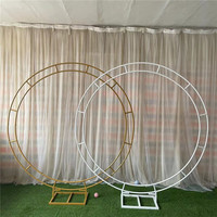 Support élégant de cadre circulaire à double couche pour la décoration d'affichage de ballons floraux d'événement de mariage Construction métallique durable