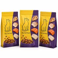 Sachet d'emballage personnalisé pour aliments secs pour chats, pochette verticale à fond plat avec fermeture éclair en Mylar pour friandises et collations pour animaux de compagnie