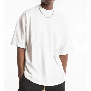 Wholesale Custom mens oversized fit drop shoulder boxy fit custom printing OEM mock neck blank streetwear t shirt for men