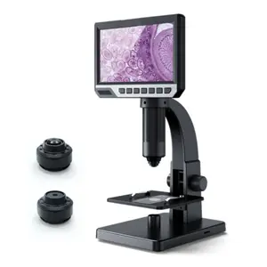 LCD Digital Microscope 2000X Biological Microscope with Digital & Microbial Lens 7'' IPS Display 11 LEDs 12MP Resolut