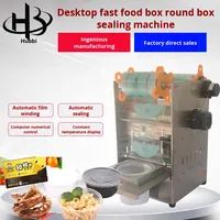 Machines de scellage commerciales entièrement automatiques électriques pour la conservation des aliments frais, boîtes de restauration rapide, plats cuisinés, bols de soupe, thé au lait, et plats chauds