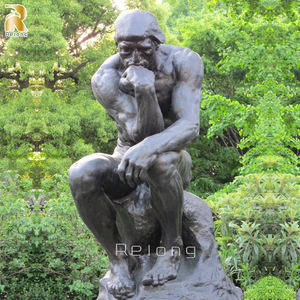 Roman Humain Jardin <span class=keywords><strong>Rodin</strong></span> Jardin Extérieur <span class=keywords><strong>Bronze</strong></span> Assis Penseur Statue Sculpture - Product Image 4