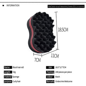 Brosse à cheveux ovale double face à torsion magique brosse éponge pour brosses éponge naturelle <span class=keywords><strong>afro</strong></span> bobine vague redoute - Product Image 6