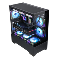 SAMA 4308 temperli cam + Mesh Panel orta kule ATX PC durumda RGB hayranları ile oyun bilgisayarı vaka ve kule için