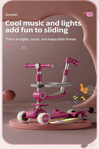 Trottinettes pour enfants en gros, trottinettes pour enfants avec 3 grandes roues en PU lumineuses, légères, pliables, pour filles et garçons - Product Image 4