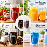 Pochettes souples personnalisées de 30-5L avec bec verseur, en plastique de qualité alimentaire, pour emballage de liquides (café froid, jus, boissons)